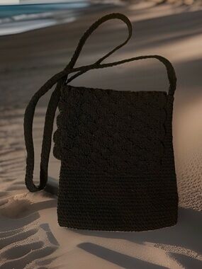 Vintage Black Crochet Purse